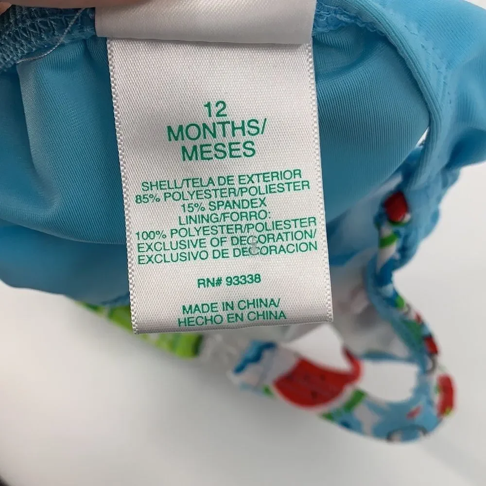 Okie-Dokie Watermelon Swimsuit‎ Sz 12M